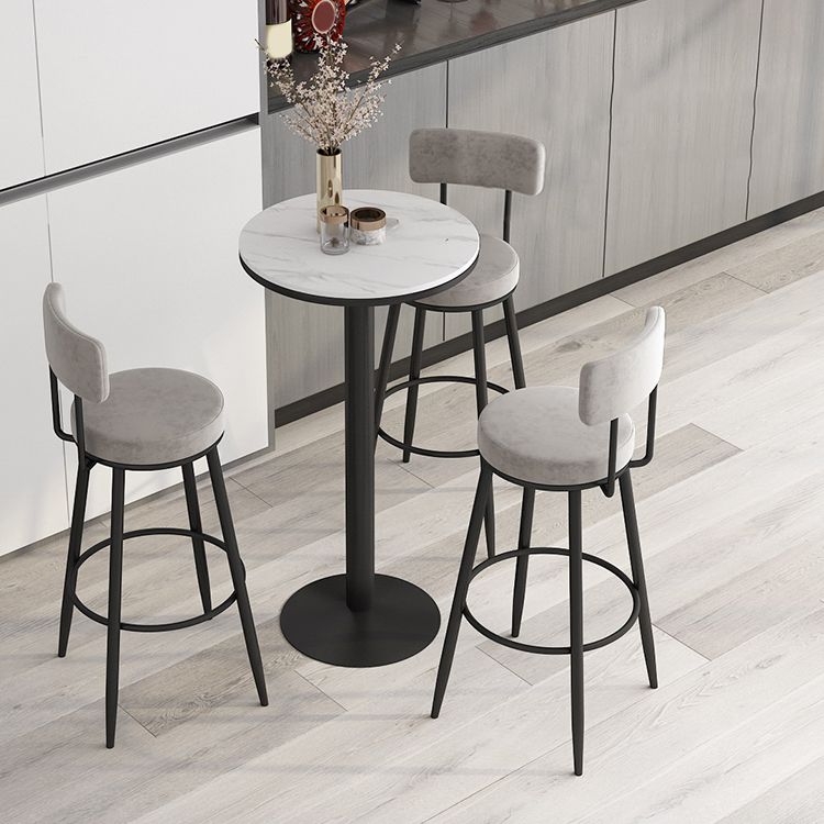 Modern Round Bar Table Set 1/3 Pcs Stone Top Bar Table and Leather Upholstered Stools Clearhalo 'Bar Furniture' 'furn' 'furn_home_bar_bar_sets' 'Furniture' 'Home Bars & Bar Sets' 'home_bar_bar_sets' 'Kitchen & Dining Furniture' 1200x1200_8279a862-2460-4fdf-a341-59f32a489b4f