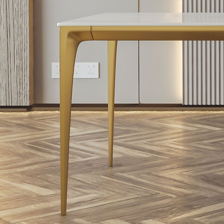 Sintered Stone Dining Table Luxury Style 4 Legs Base Rectangle Table for Dining Room Clearhalo ' dining_table' 'Dining Tables & Seating' 'Dining Tables' 'furn' 'furn_dining_table' 'Furniture' 'furniture_dining_table' 'Kitchen & Dining Furniture' 'kitchen&dining_furn' 'kitchen' 'kitchen_dining_table' 1200x1200_827a3195-2ff9-4f71-b9c0-b635f8c405cb