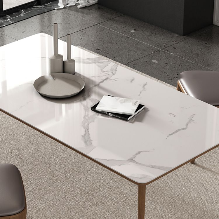 Rechthoekige eettafel ingesteld 1/4/5/7 stuks dinette ingesteld met bruin houten frame