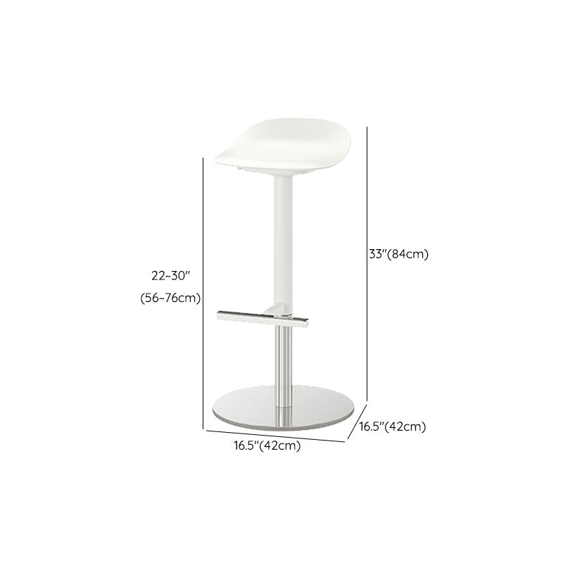 白いバースツール調整可能な高さのスイベルダイニングスツールと金属ベース