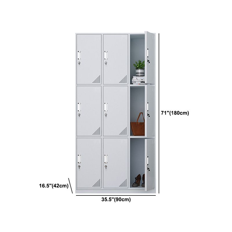 Modern & Contemporary Cabinet for Bathroom Grey Metal Storage Cabinet Clearhalo 'Armoires & Wardrobes' 'armoires_wardrobes' 'Bedroom Furniture' 'furn' 'furn_armoires_wardrobes' 'Furniture' 1200x1200_827b94ac-8428-4f7c-8a40-c465085a8789