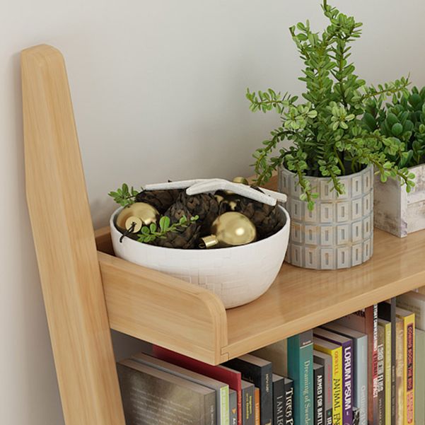 Modern Ladder Shelf Bookcase Rubberwood Bookshelf for Living Room Clearhalo 'Bookcases' 'furn' 'furn_bookcases' 'Furniture' 'Office Furniture' 1200x1200_827d5e18-185b-43db-b94a-c5b9bf6519e8