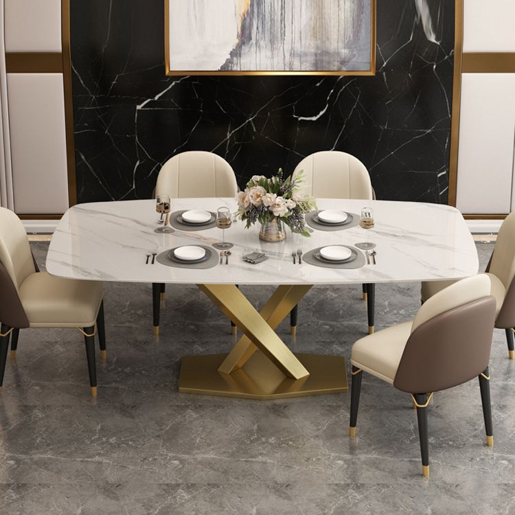 Luxury Sintered Stone Top Dining Set Rectangle 1/4/5/6/7 Pieces Dining Table with Chairs Clearhalo 'Dining Room Sets' 'Dining Tables & Seating' 'dining_room_set' 'furn' 'furn_dining_room_set' 'Furniture' 'furniture_dining_room_set' 'Kitchen & Dining Furniture' 1200x1200_8280228d-c7e6-4865-8805-0e287ebb9094