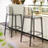 Contemporary Acrylic Low Back Bar Stool Armless Counter Height Stool for Living Room