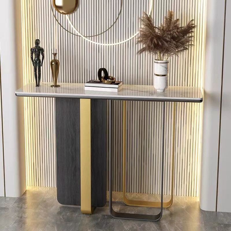 TABELLO DI CONSOLA RECTALLANGE STONE MODERNA MODERNA 13,78 "WAVOLA ACCENTO W con 1 scaffale