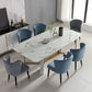 Glam Style Faux Marble Table Dining Rectangle Table with Metal Legs for Kitchen Clearhalo 'Dining Tables & Seating' 'Dining Tables' 'dining_table' 'furn' 'furn_dining_table' 'Furniture' 'Kitchen & Dining Furniture' 1200x1200_82835489-a441-42b8-856e-9b2de9b63ef9