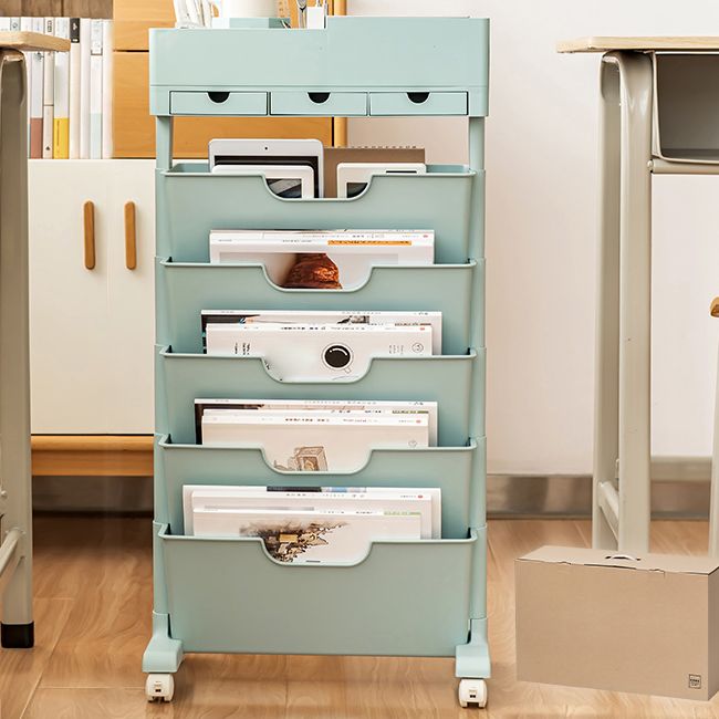 Plastic Bookshelf Contemporary Style Bookcase for Home Office