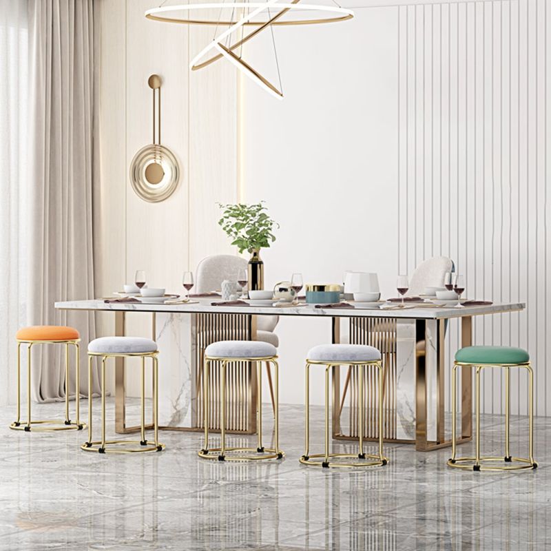 Faux Leather Mildew Resistant Ottoman Round Glam Solid Standard Ottoman Clearhalo 'furn' 'furn_ottomans_poufs' 'Furniture' 'Living Room Furniture' 'Ottomans & Poufs' 'ottomans_poufs' 1200x1200_8283f118-4c1d-4462-9fd5-f926cb3ecfc4