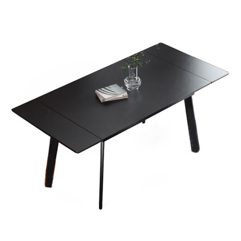 Industrial Rectangle Shape Table Black Sintered Stone Dining Table with 4 Legs Base Clearhalo ' dining_table' 'Dining Tables & Seating' 'Dining Tables' 'furn' 'furn_dining_table' 'Furniture' 'furniture_dining_table' 'Kitchen & Dining Furniture' 'kitchen&dining_furn' 'kitchen' 'kitchen_dining_table' 1200x1200_82841c71-7b7e-423f-a7c7-a219434466fd