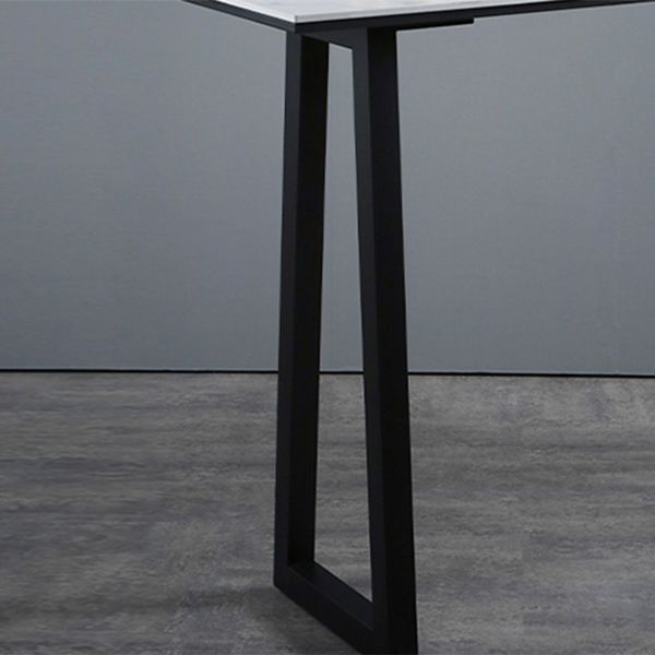 Industrial Rectangle Indoor Bar Dining Table White Stone Bistro Table Fixed Table Clearhalo 'Bar Furniture' 'Bar Tables' 'bar_tables' 'furn' 'furn_bar_tables' 'Furniture' 'furniture_bar_tables' 'Kitchen & Dining Furniture' 'kitchen&dining_furn' 'kitchen' 1200x1200_8286002b-1246-4f3c-b9d6-1cda75440952