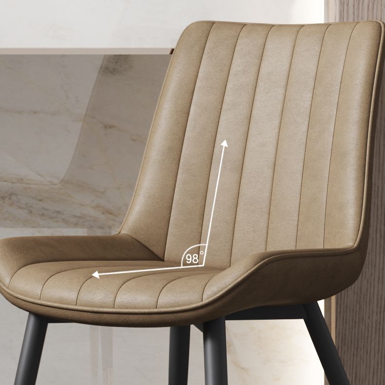 Scandinavian Study Room Leather Side Chair Matte Finish Parsons Dining Chairs Clearhalo ' kitchen&dining_furn' 'Dining Chairs' 'Dining Tables & Seating' 'dining_chair' 'furn' 'furn_dining_chair' 'Furniture' 'furniture_dining_chair' 'Kitchen & Dining Furniture' 'kitchen' 1200x1200_828776e3-dd51-4011-88cb-020e2a3e9a8c