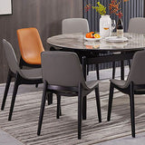 Industrial Home Solid Back Chair Leather Dining Chair with Black Legs Clearhalo ' kitchen&dining_furn' 'Dining Chairs' 'Dining Tables & Seating' 'dining_chair' 'furn' 'furn_dining_chair' 'Furniture' 'furniture_dining_chair' 'Kitchen & Dining Furniture' 'kitchen' 1200x1200_82886d42-cd07-4ba9-b235-9cf09dac3f6a