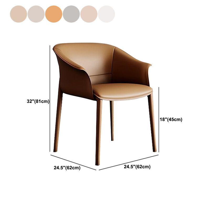 Sillas de comedor de brazo de cuero sinté