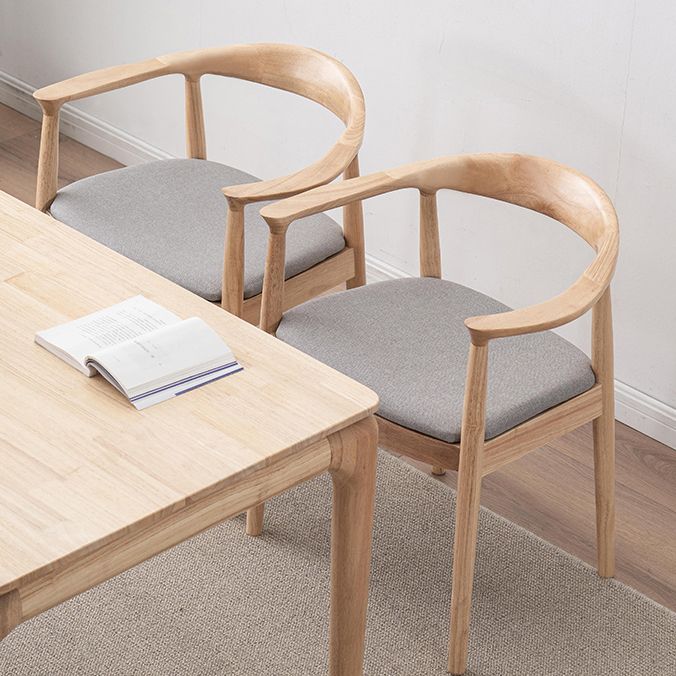 Contemporary Solid Wood Dining Room Chair Open Back Dining Side Chair with Armrest Clearhalo ' kitchen&dining_furn' 'Dining Chairs' 'Dining Tables & Seating' 'dining_chair' 'furn' 'furn_dining_chair' 'Furniture' 'furniture_dining_chair' 'Kitchen & Dining Furniture' 'kitchen' 1200x1200_828c917d-c0af-4326-a407-1fb1e48287bb