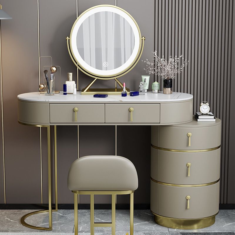 Stone Top Vanity Makeup Table with 5 Storage Drawers for Bedroom Clearhalo 'Bedroom Furniture' 'furn' 'furn_makeup_vanities' 'Furniture' 'Makeup Vanities' 'makeup_vanities' 1200x1200_828efb57-8f67-4e75-878f-99d070bc2a67
