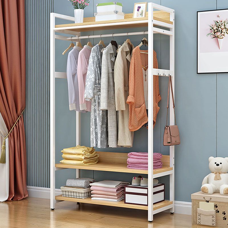 Modern Style Coat Rack Metal Frame Multi-layer Shelve Design Free Standing Coat Rack Clearhalo 'Entry & Mudroom Furniture' 'furn' 'furn_hall_tree_coat_racks' 'Furniture' 'Hall Trees & Coat Racks' 'hall_tree_coat_racks' 1200x1200_8290cd80-fb74-4393-8ecd-03f4a9cfc097