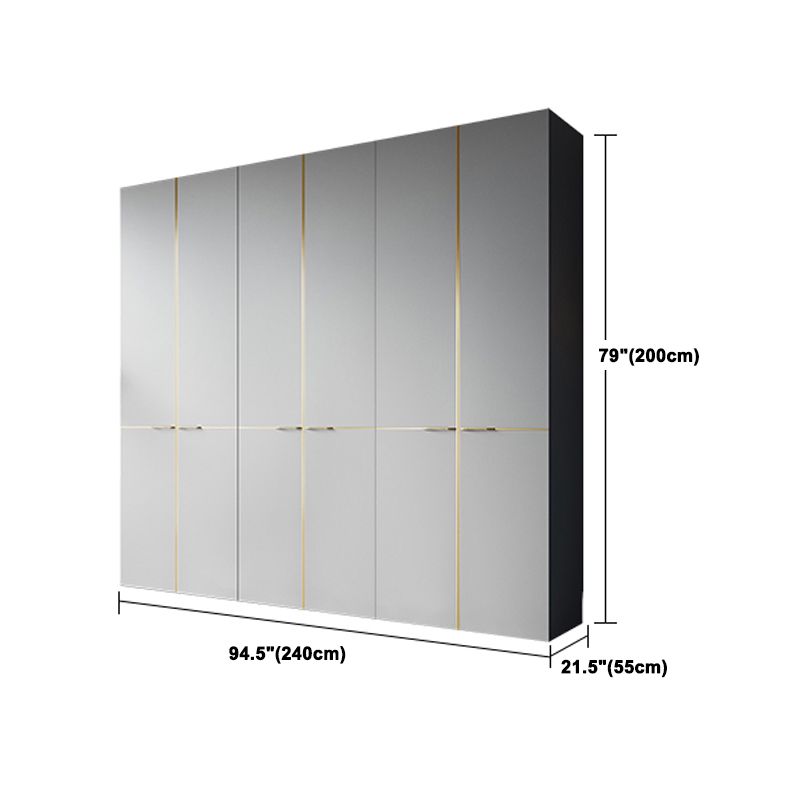 Kleiderschrank im zeitgenössischen Stil grau Farbe Holzgarderobe Schrank mit Regalen