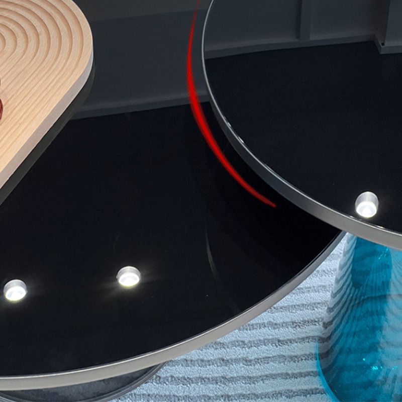 Voetstukbasis ronde moderne stijl glazen tafel met salontafel