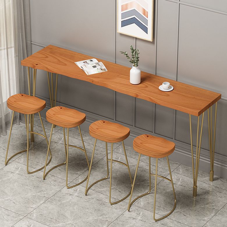Nordic Glam Style Wooden Table Dining Bar Counter Table for Kitchen Clearhalo 'Bar Furniture' 'Bar Tables' 'bar_tables' 'furn' 'furn_bar_tables' 'Furniture' 'furniture_bar_tables' 'Kitchen & Dining Furniture' 1200x1200_8294e38c-a90e-4610-b079-1bdc70018599