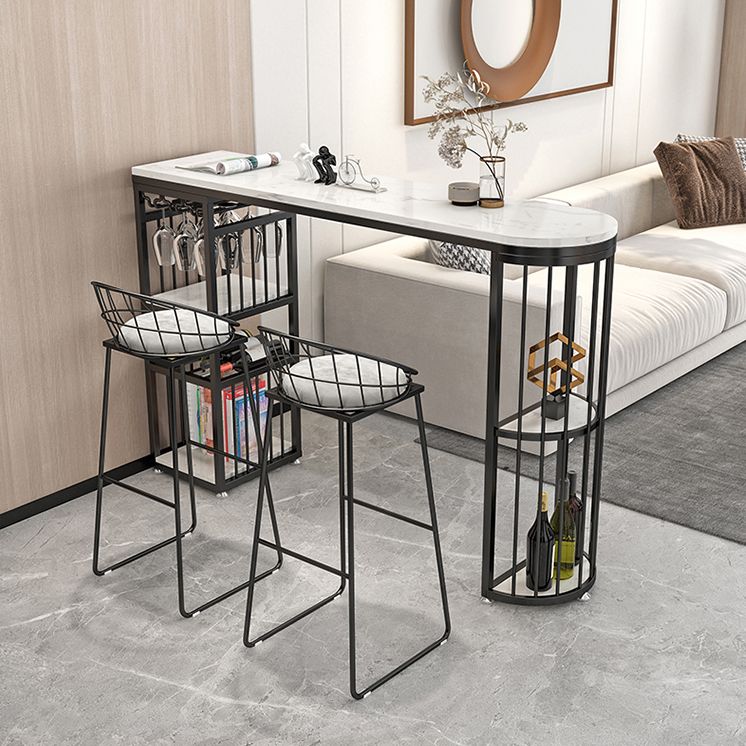Stone Top Bar Dining Table Traditional Luxury Bar Table with Sled Base Clearhalo 'Bar Furniture' 'Bar Tables' 'bar_tables' 'furn' 'furn_bar_tables' 'Furniture' 'furniture_bar_tables' 'Kitchen & Dining Furniture' 1200x1200_82953cab-7caf-4e81-b09b-47d756d4ec5e