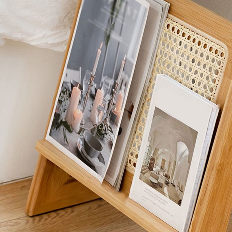 22.8" Tall Rectangular Glass Side Table Solid Wood Abstract End Table with Storage Clearhalo 'Coffee & Accent Tables' 'End & Side Tables' 'end_side_tables' 'furn' 'furn_end_side_tables' 'Furniture' 'Living Room Furniture' 1200x1200_82957145-9586-48ee-bc69-1a2fb10005d9