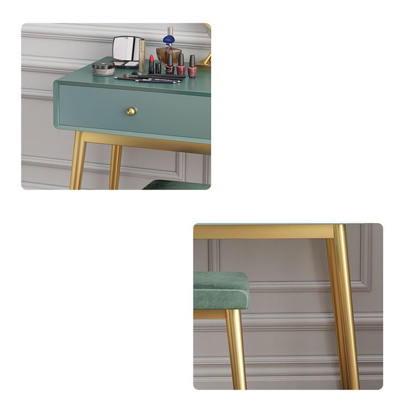 15.74" Wide Green Makeup Vanity Desk  Glam Vanity Tables with 2 Drawers