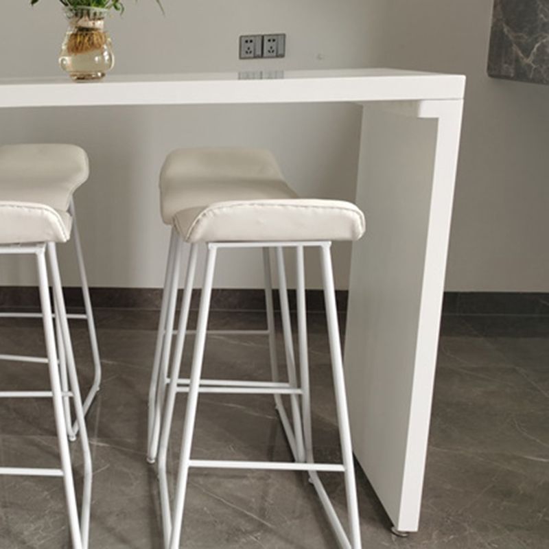 Wood Top and Wood Pedestal Dining Table Contemporary Bar Table for Island