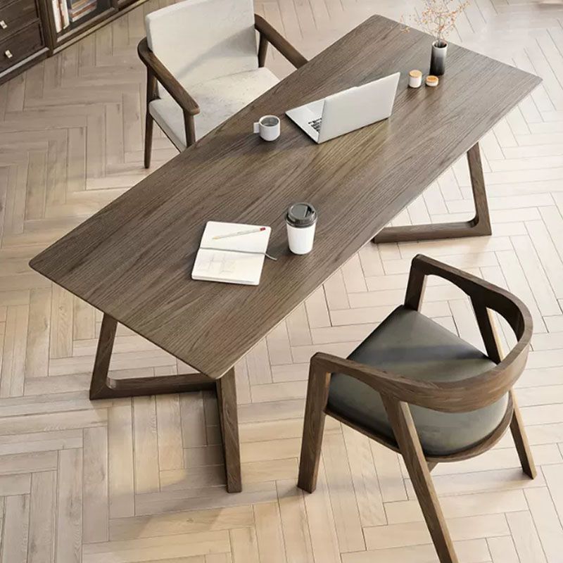 Bureau d'écriture moderne en bois massif 29.53 "haut bureau rectangle de haut