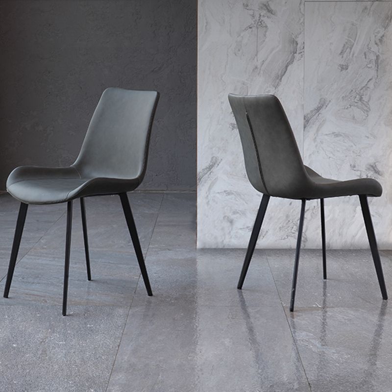 Metal Modern Dining Room Chair Metallic Finish Solid Back Dining Chair Clearhalo ' kitchen&dining_furn' 'Dining Chairs' 'Dining Tables & Seating' 'dining_chair' 'furn' 'furn_dining_chair' 'Furniture' 'furniture_dining_chair' 'Kitchen & Dining Furniture' 'kitchen' 1200x1200_8296d46b-1371-443f-81b5-32484a5bb1f2