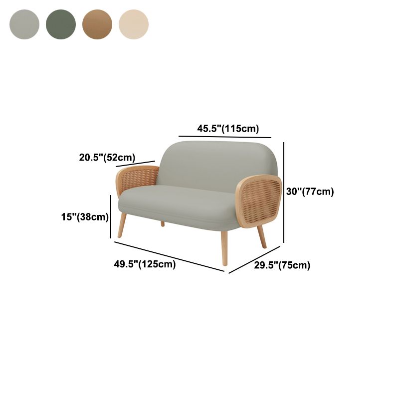 Sofá de cuero falso 29.52 "D x 30.31" H Sofá del brazo empotrado para sala de estar