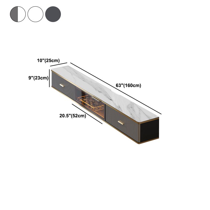 Glam Floating TV Media Stand with Drawers Stone and Wood TV Stand Clearhalo 'furn' 'furn_tv_stands_entertainment_centers' 'Furniture' 'Living Room Furniture' 'TV Stands & Entertainment Centers' 'TV Stands & Media Storage Furniture' 'tv_stands_entertainment_centers' 1200x1200_8298f563-4638-4037-bd8d-81ad8429000c