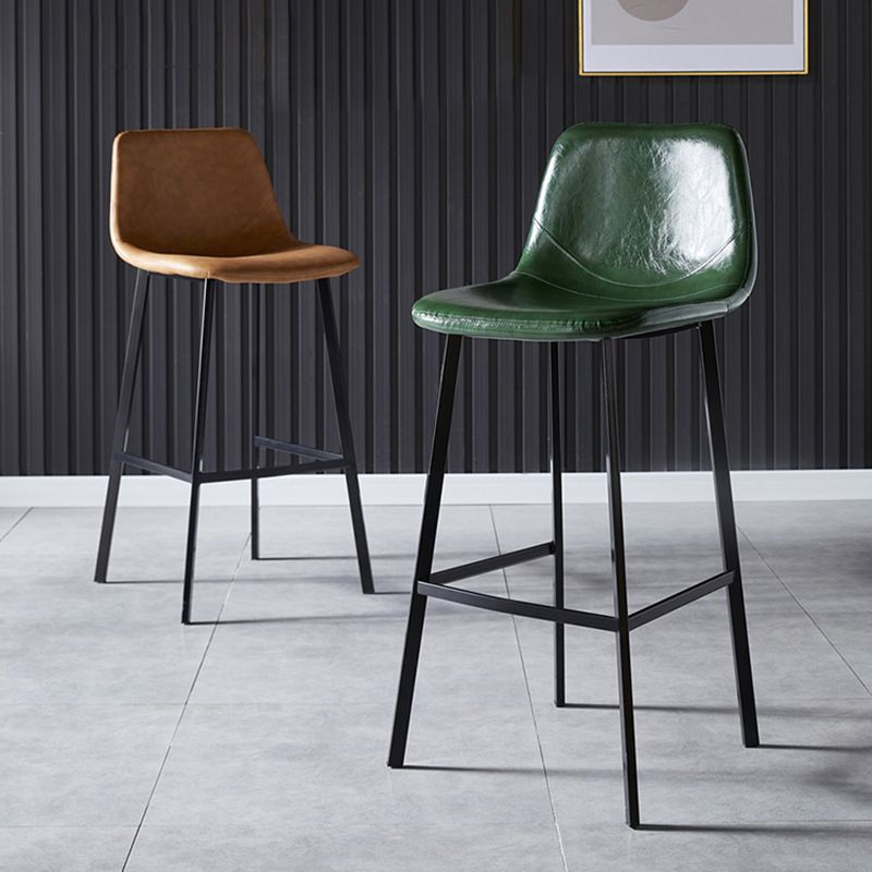 Scandinavian Style Bar-stool with Square Leather Seat Counter Stool Kitchen Bar-stool Clearhalo 'Bar Furniture' 'Bar Stools' 'bar_stools' 'furn' 'furn_bar_stools' 'Furniture' 'furniture_bar_stools' 'Kitchen & Dining Furniture' 1200x1200_829b1378-1a3e-4ba1-a374-cbb0e3163649