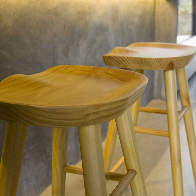 レストランモダンソリッドウッドバースツールウッド4脚バースツール付きペダル