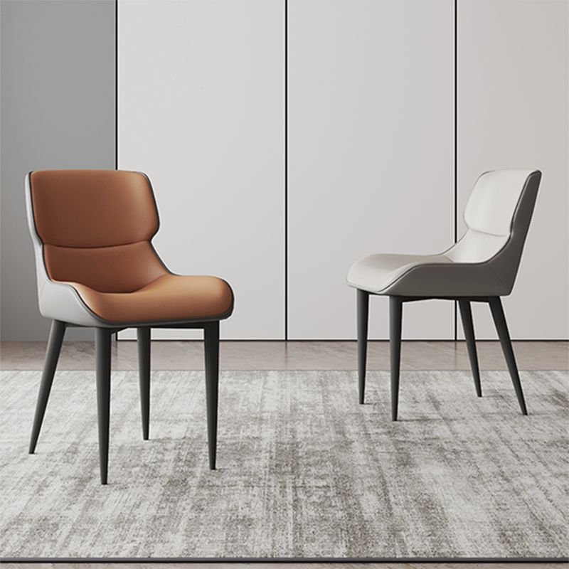 Modern Simple Side Chair Leather Side Dining Chair for Living Room Clearhalo 'Dining Chairs' 'Dining Tables & Seating' 'dining_chair' 'furn' 'furn_dining_chair' 'Furniture' 'Kitchen & Dining Furniture' 1200x1200_829cab44-e26a-401f-a9e7-d2ed618d8a45