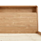 Contemporary Panel Bed in Natural Solid Wood Bed with Rectangular Headboard
