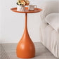 Mid-century Modern Round Modern Style Metal Table with Pedestal Base Side Table