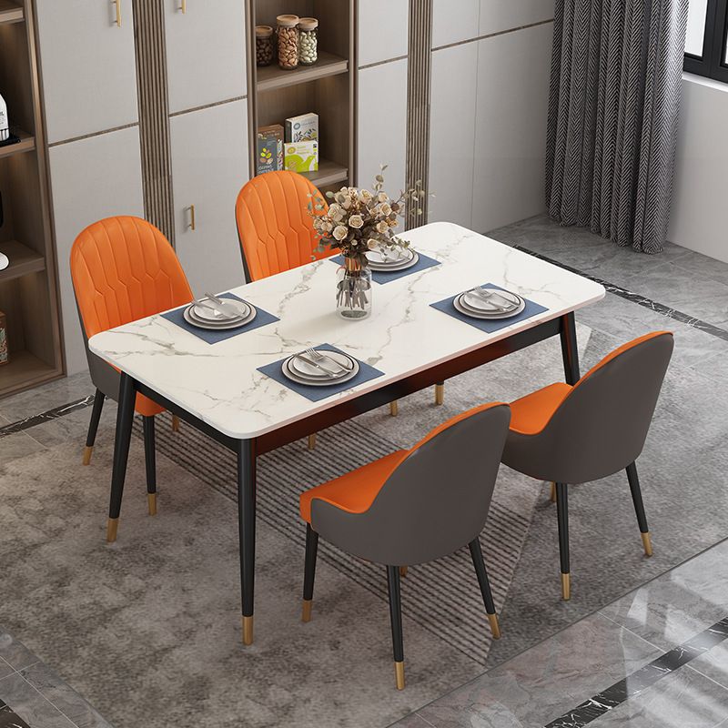 Dining Room Sets Scandinavian Metal Base Formal Rectangle Dining Table Set for Home Clearhalo 'Dining Room Sets' 'Dining Tables & Seating' 'dining_room_set' 'furn' 'furn_dining_room_set' 'Furniture' 'furniture_dining_room_set' 'Kitchen & Dining Furniture' 'kitchen&dining_furn' 'kitchen' 1200x1200_829d89b7-fbf6-4601-b484-a61eeba58116