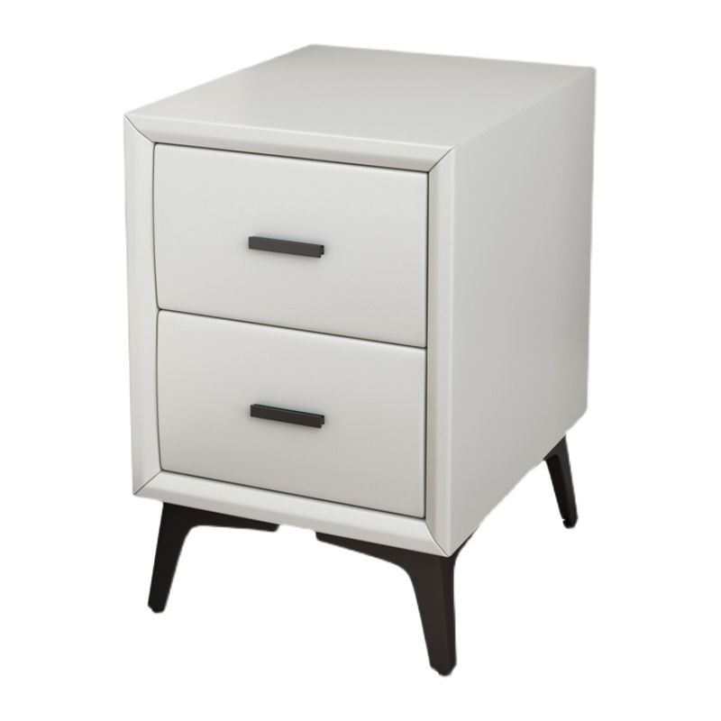 19 "H Moderne Nachttisch-Kunstleder 2-Drawer-Aufbewahrungstisch mit Beinen