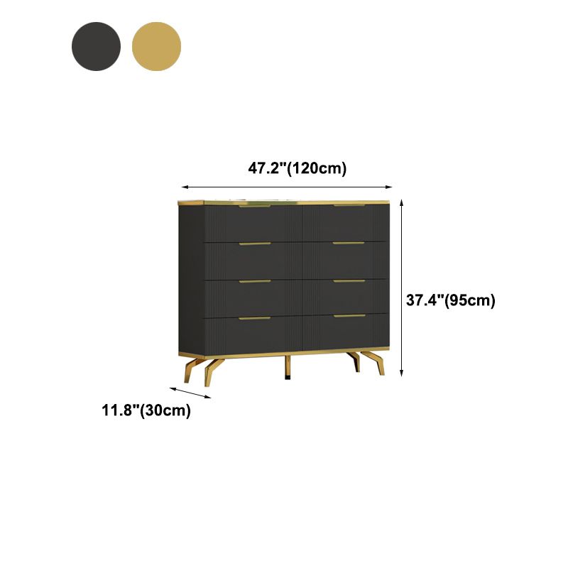 Living Room Storage Chest Dresser Glam Style Storage Chest with Drawers
