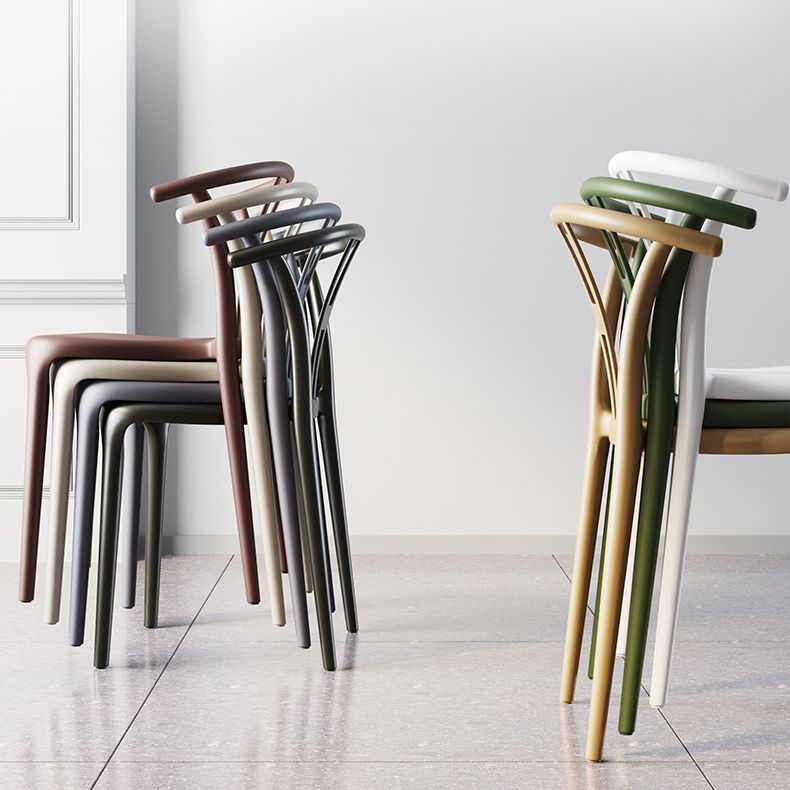 Plastic Side Chair Contemporary Style Multicolor Armless Chair for Dining Room Clearhalo ' kitchen&dining_furn' 'Dining Chairs' 'Dining Tables & Seating' 'dining_chair' 'furn' 'furn_dining_chair' 'Furniture' 'furniture_dining_chair' 'Kitchen & Dining Furniture' 'kitchen' 1200x1200_82a0a90a-1c3f-4f30-9b4e-760e6f506bff