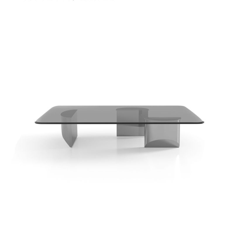 13.7" Contemporary Style 3 Legs Metal Base Square Glass Top Coffee Table Clearhalo 'Coffee & Accent Tables' 'Coffee Tables' 'coffee_tables' 'furn' 'furn_coffee_tables' 'Furniture' 'Living Room Furniture' 1200x1200_82a2f598-470e-4dc9-8654-3eef55385646