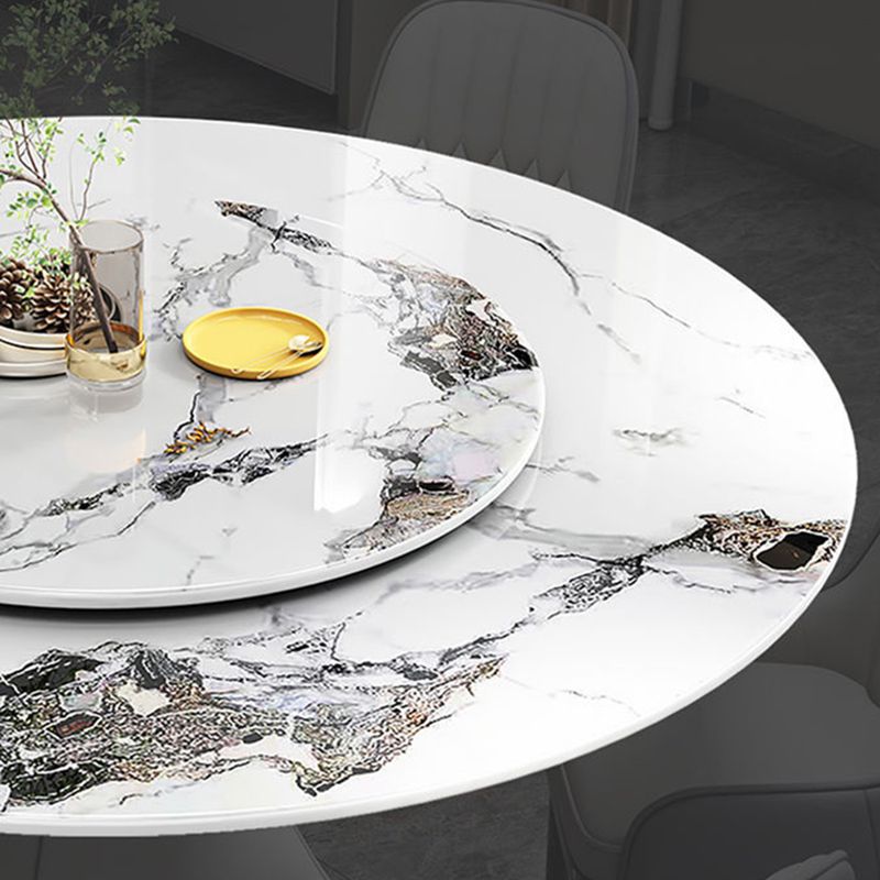 Round Sintered Stone Dining Table Convertible Dining Table for Kitchen Clearhalo 'Dining Tables & Seating' 'Dining Tables' 'dining_table' 'furn' 'furn_dining_table' 'Furniture' 'Kitchen & Dining Furniture' 1200x1200_82a30cd5-a97f-4d99-aba2-00e8e492662d