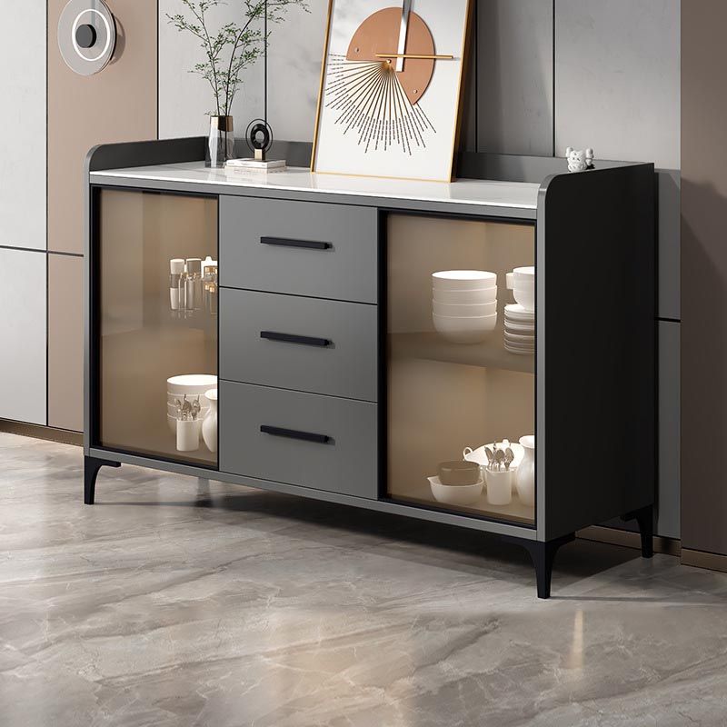 Server di pranzo controcette in vetro contemporaneo server in legno fabbricato senza lampada