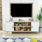 Console TV in legno moderno Console Open Storage TV con 2 porte, 12 "D x 17" H