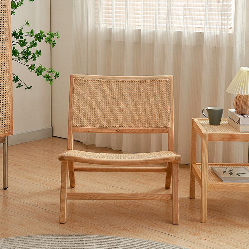 Solid Wood Armless Chair Woven Back Lounge Chair for Living Room Clearhalo 'Accent Chairs' 'accent_chairs' 'Chairs & Seating' 'furn' 'furn_accent_chairs' 'Furniture' 'Living Room Furniture' 1200x1200_82a65ef9-ddbe-47be-afe0-a48941bab7fb