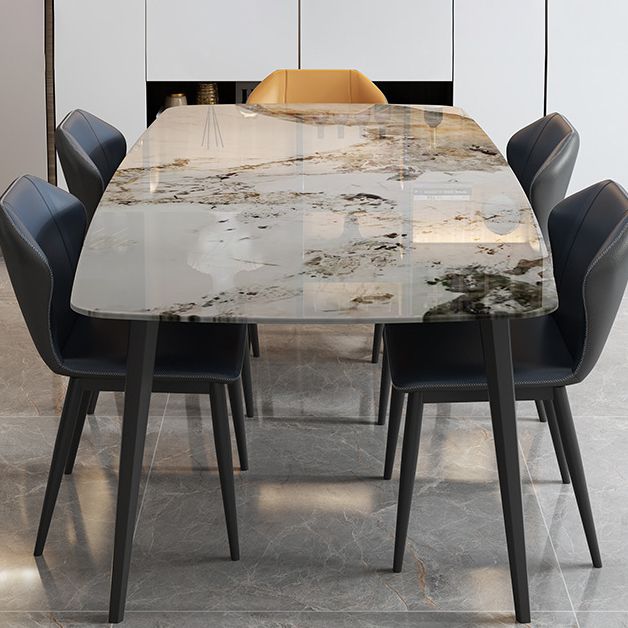 Ensemble de restauration en pierre contemporaine 1/2/5/7 pièces Table à manger avec des chaises arrière solides
