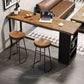 Industrial Style Bistro Bar Table Rectangle Wood Bar Table with Storage Clearhalo 'Bar Furniture' 'Bar Tables' 'bar_tables' 'furn' 'furn_bar_tables' 'Furniture' 'Kitchen & Dining Furniture' 1200x1200_82ab3d23-6b55-4164-84e6-187a39f52fe0