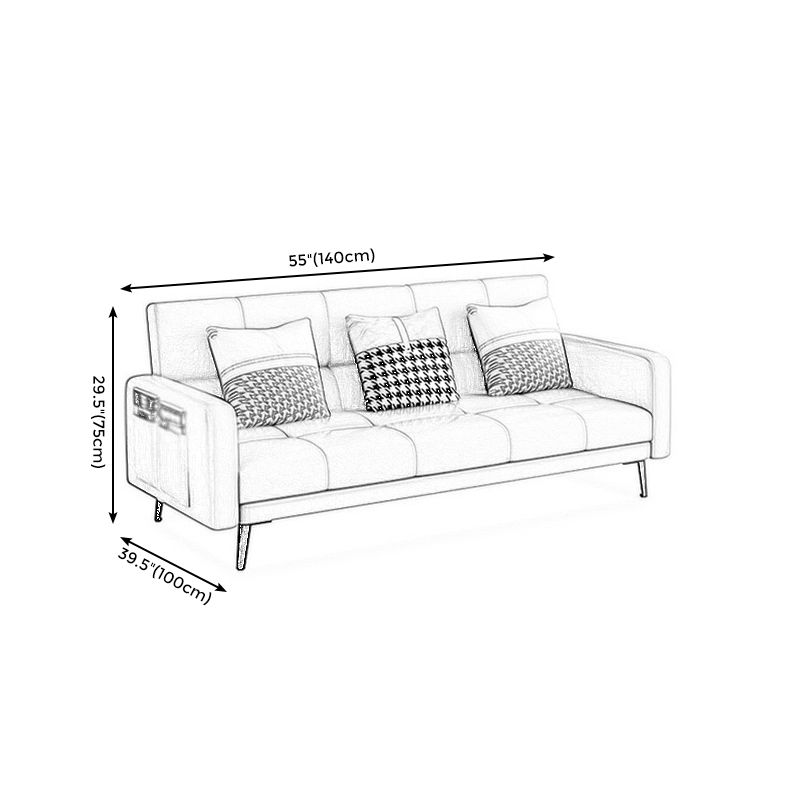 Faux Leather Convertible Sofa Square Arm 39 "W Sofa with Storage Clearhalo 'furn' 'furn_sofas' 'Furniture' 'furniture_sofas' 'kitchen' 'kitchen_sofas' 'Living Room Furniture' 'Sofa' 'sofas' 1200x1200_82abd392-5c0c-47e2-9559-c3324261f18a
