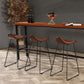 Industrial Faux Leather Bar Stools Metal Barstool in Black and Brown