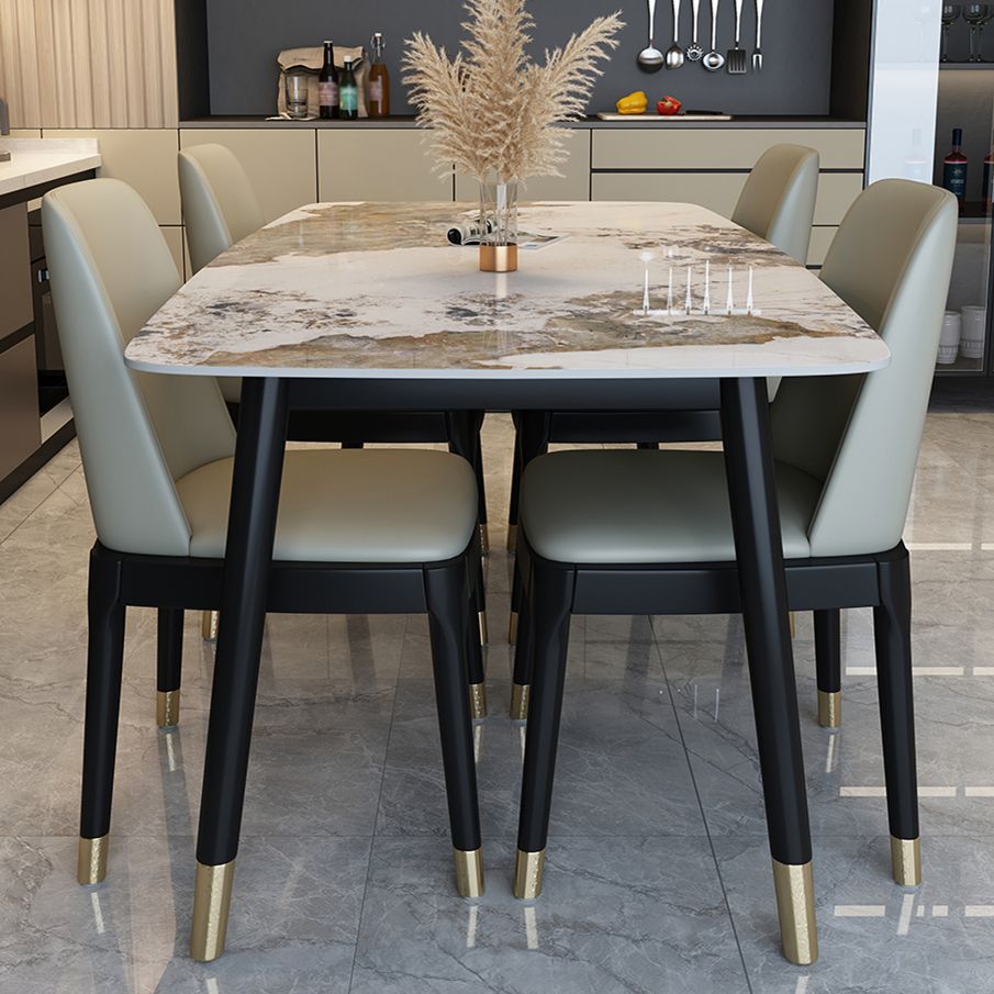 Traditional Luxury Dining Table Stone and Wood Legs Rectangle Dining Site Table Clearhalo ' dining_table' 'Dining Tables & Seating' 'Dining Tables' 'furn' 'furn_dining_table' 'Furniture' 'furniture_dining_table' 'Kitchen & Dining Furniture' 'kitchen&dining_furn' 'kitchen' 'kitchen_dining_table' 1200x1200_82ae0beb-aa24-4c2a-aa76-a58f6fb592b1